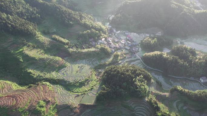 湖南娄底新化紫鹊界梯田航拍