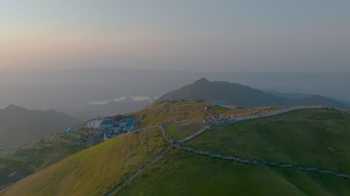 江西萍乡武功山日出延时航拍