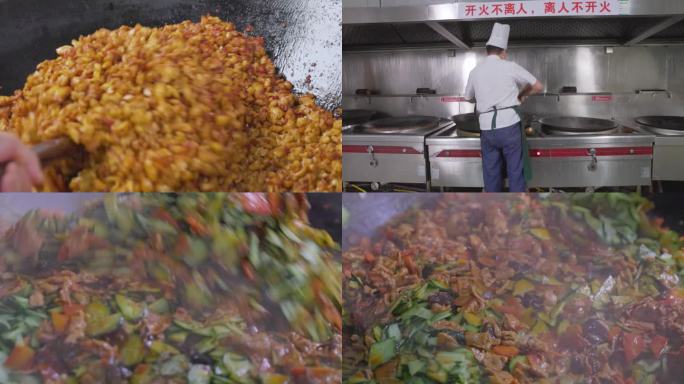 餐厅厨房大厨烹饪炒菜