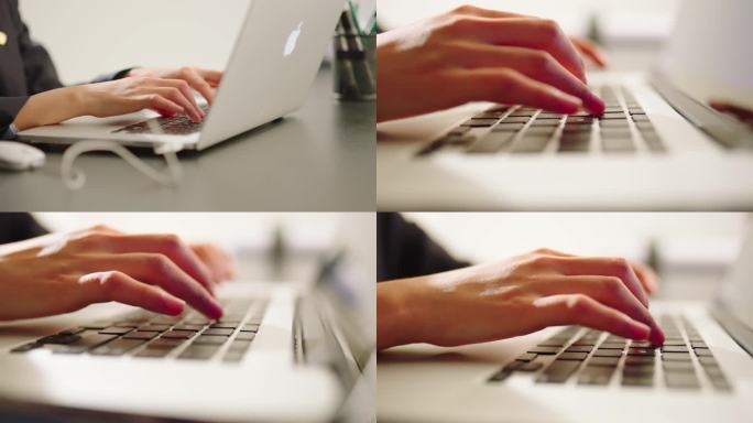 女性白领电脑键盘打字