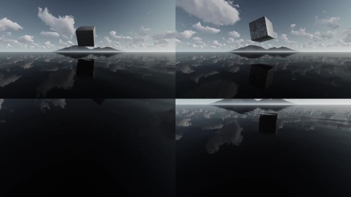 立方体空镜抽象意境概念