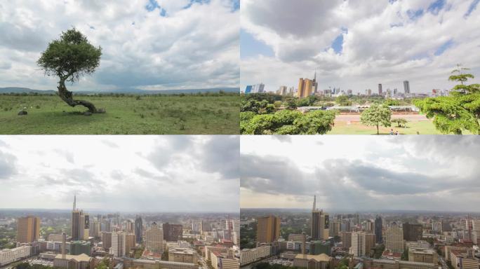 东非大裂谷肯尼亚城市延时佛光
