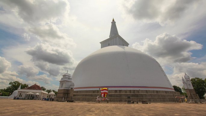 斯里兰卡首都科伦坡海边车流及寺庙延时
