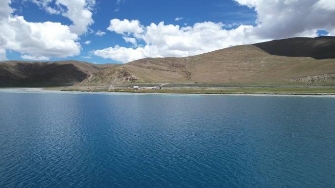 西藏羊湖 河流川西风光航拍素材