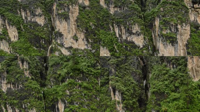 高山裂缝瀑布水