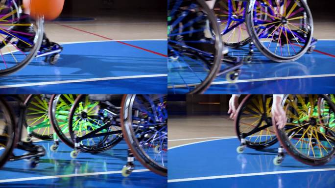 轮椅篮球运动员的裁剪视图