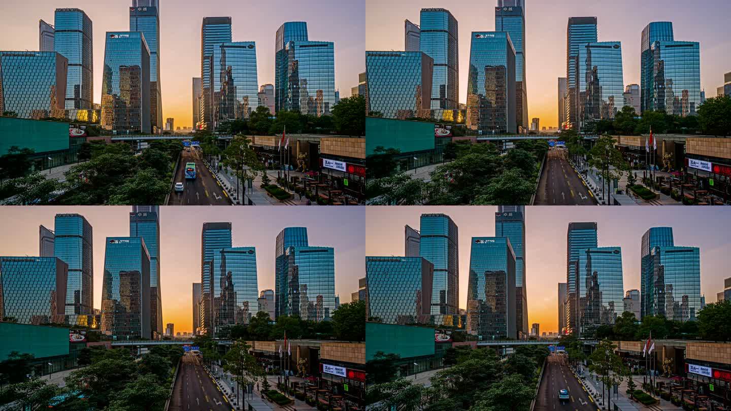 日落时分的深圳城市风光
