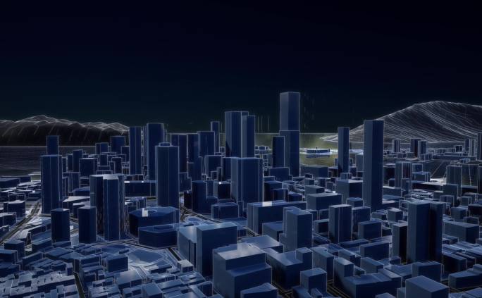 【4k】科技感城市线框19