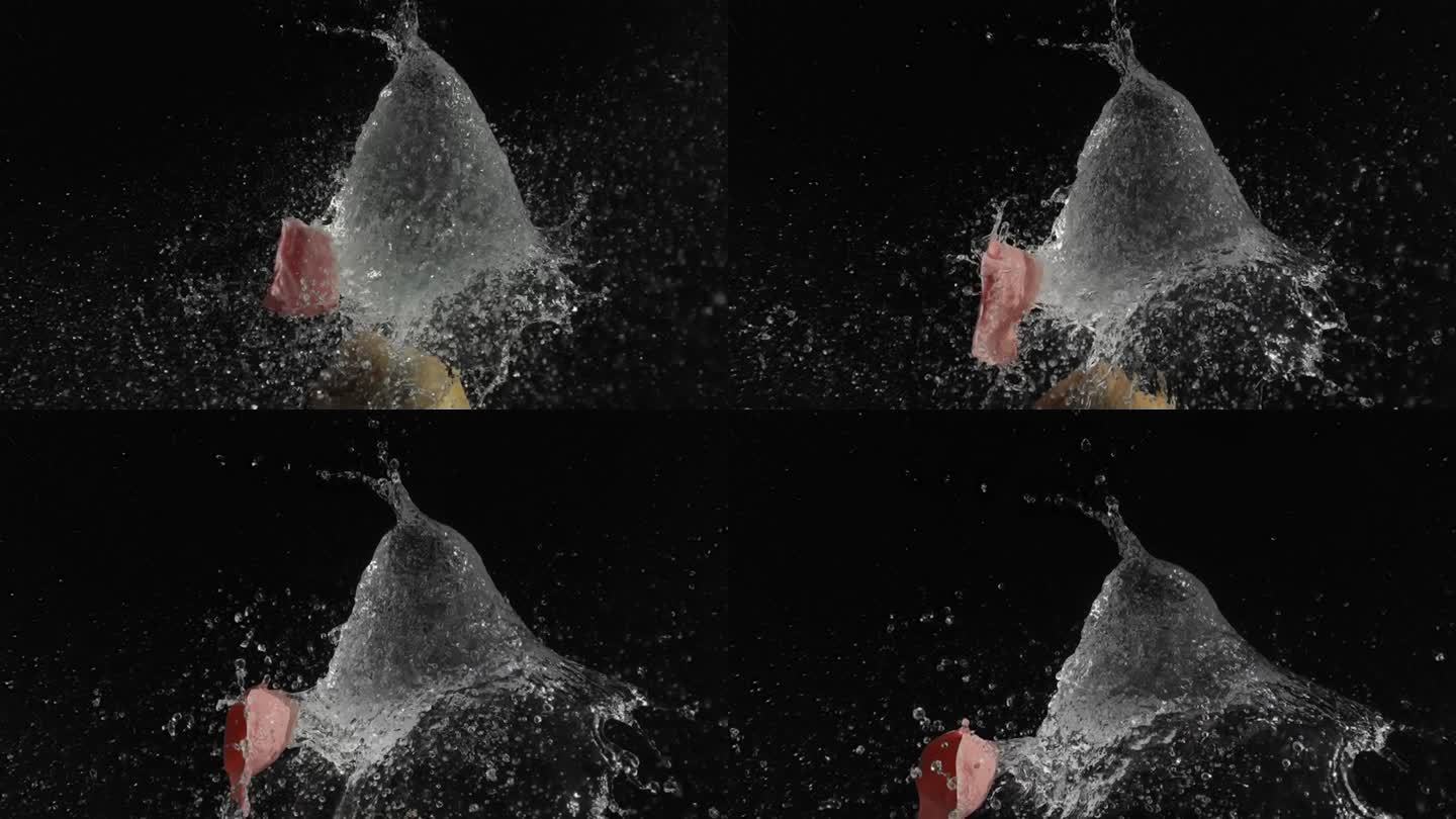 水气球破裂高速摄影视频
