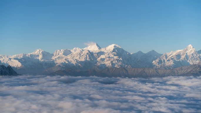 四川牛背山云海雪山4k延时