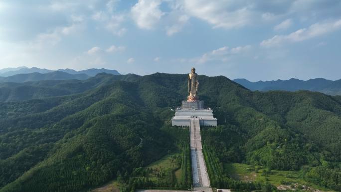 航拍平顶山市 中原大佛