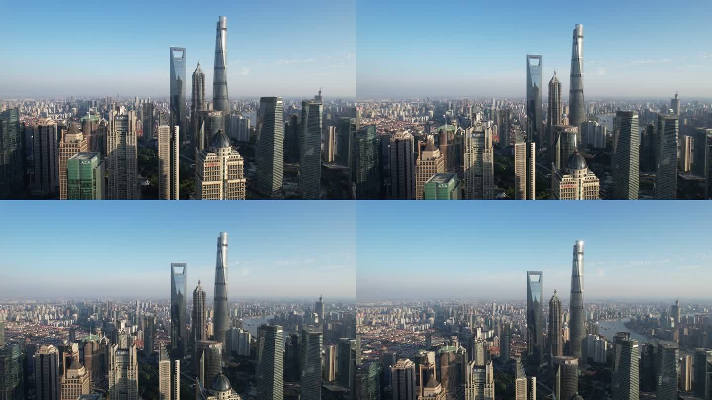 上海天际线鸟瞰图CBD国际大都市一线城市