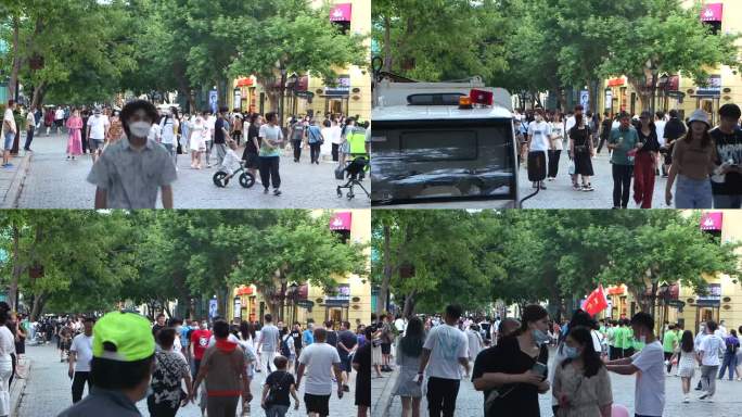 哈尔滨中央大街人流量延时摄影