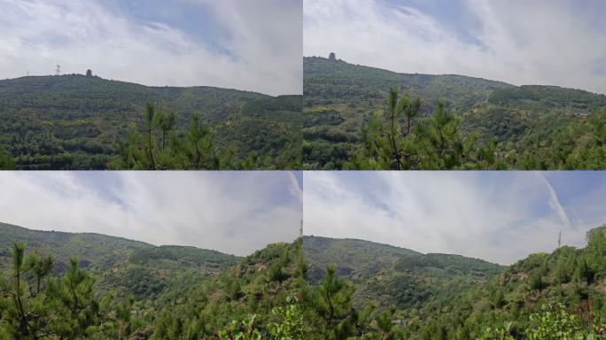 4K高清实拍山顶高塔风景