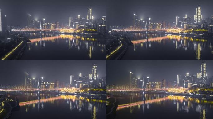 重庆千厮门大桥航拍延时4K