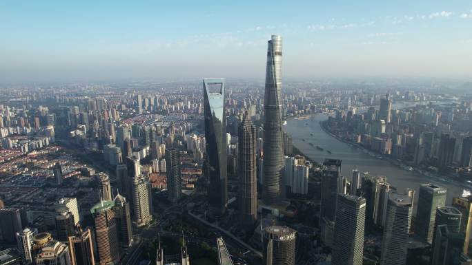 上海天际线鸟瞰图美丽浦东美丽上海改革开放
