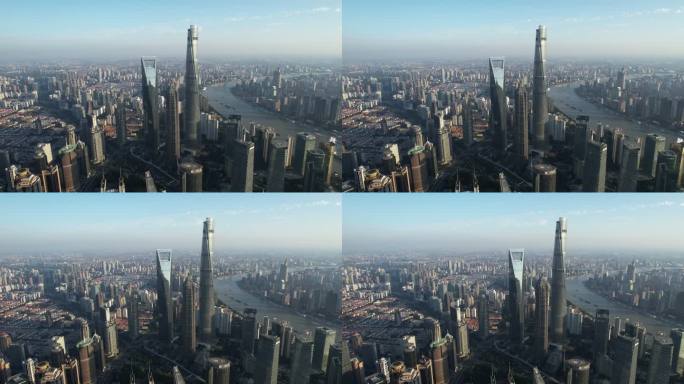 上海天际线鸟瞰图美丽浦东美丽上海改革开放