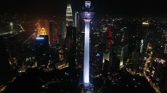 马来西亚吉隆坡标志塔双子塔夜景