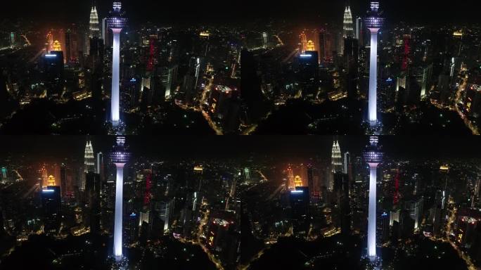 马来西亚吉隆坡标志塔双子塔夜景