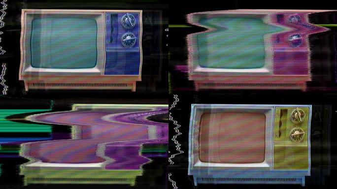 故障电视静态噪声失真信号问题错误视频损坏复古风格80年代