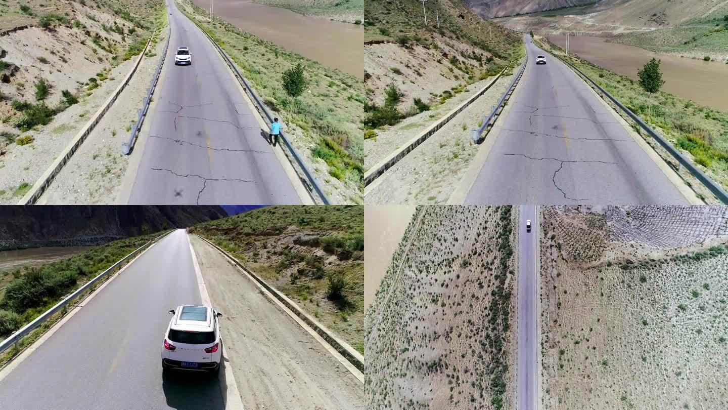 川西地区青藏线318线国道公路行车航拍