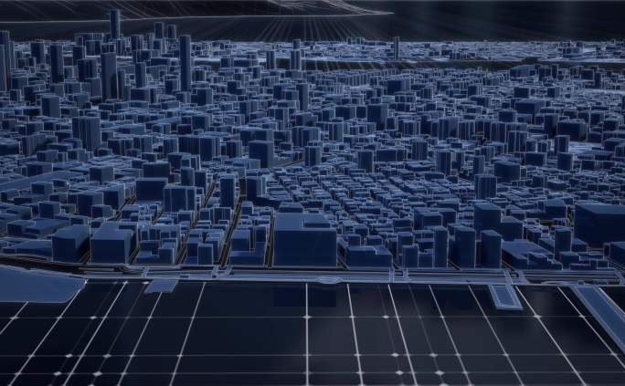 【4k】科技感城市线框1