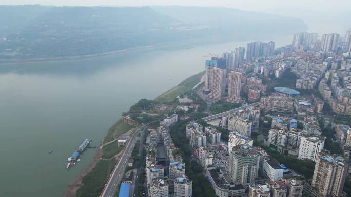 航拍重庆长江城市建筑都市风光素材