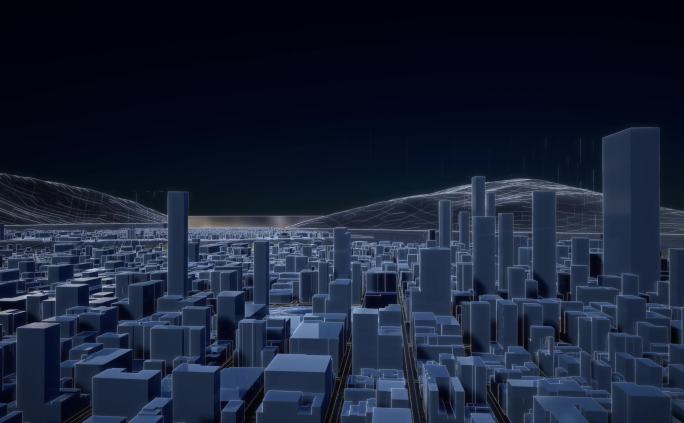 【4k】科技感城市线框16
