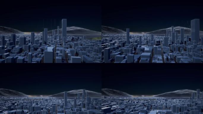 【4k】科技感城市线框16