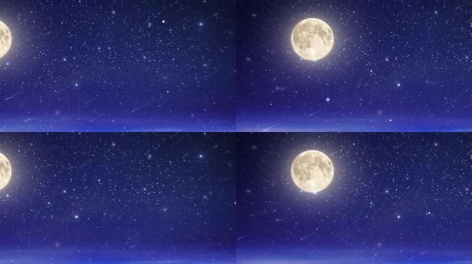 蓝色月亮银河星空