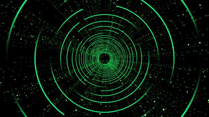 4K圆环隧道星空视频绿色1