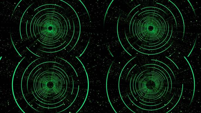 4K圆环隧道星空视频绿色1