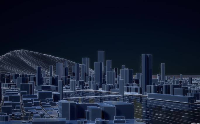 【4k】科技感城市线框10