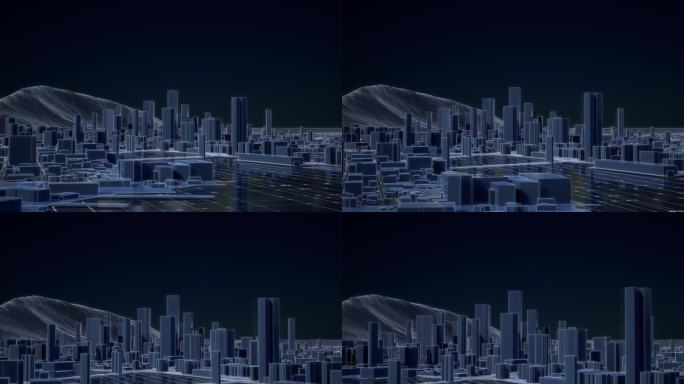 【4k】科技感城市线框10