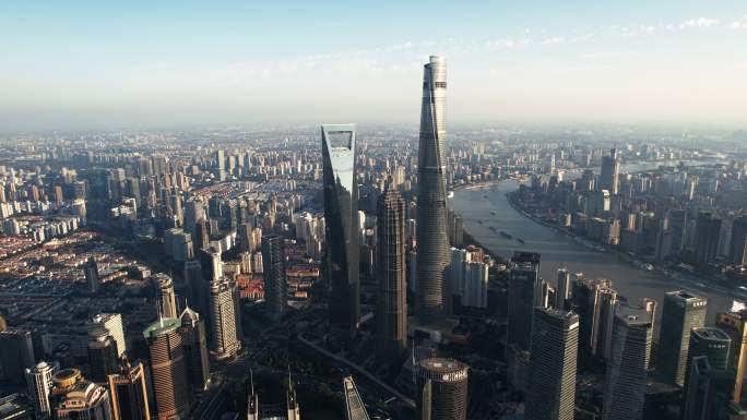 上海天际线鸟瞰图宣传片国际都市商业中心