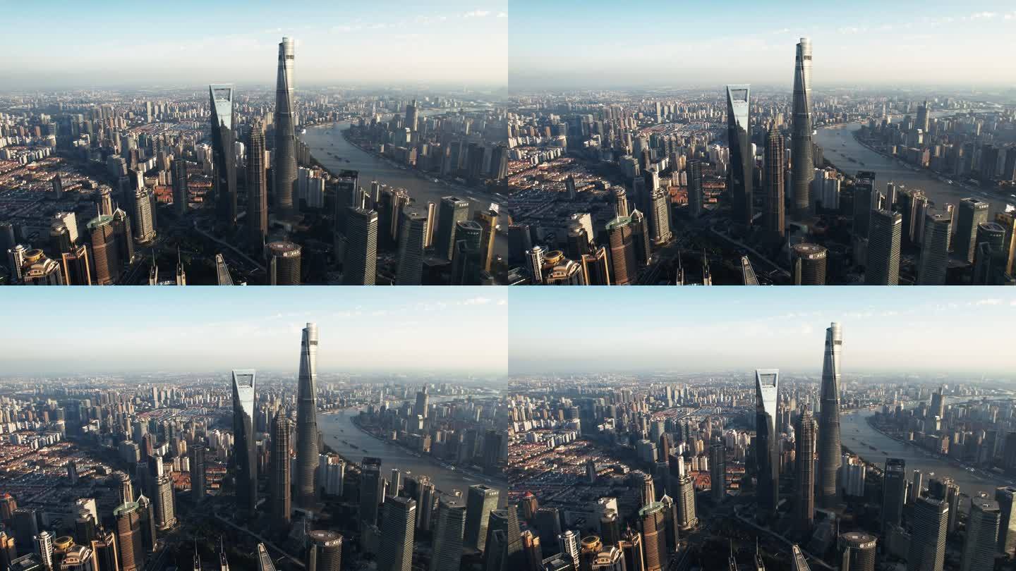 上海天际线鸟瞰图宣传片国际都市商业中心