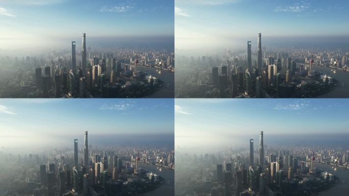 上海天际线鸟瞰图全貌
