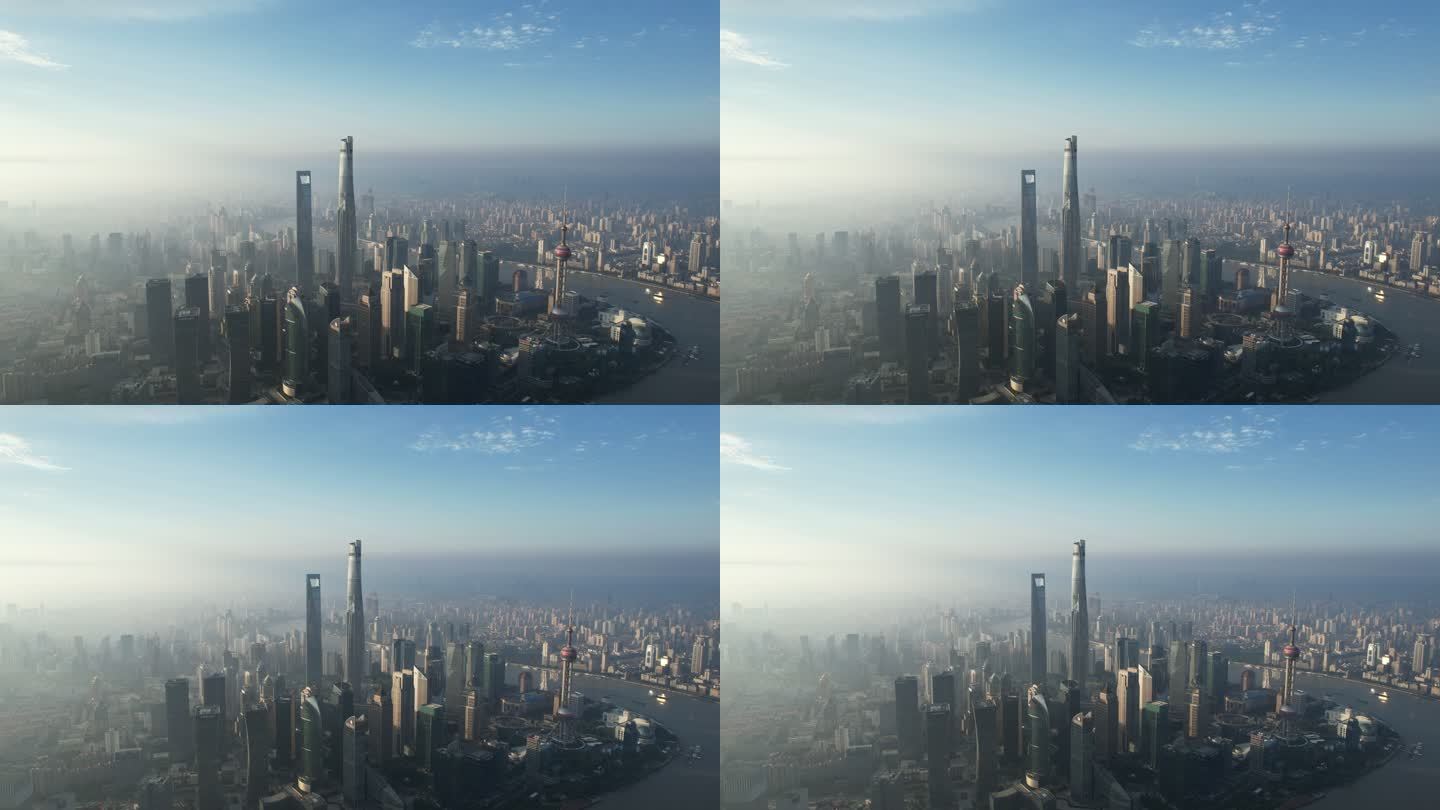 上海天际线鸟瞰图全貌