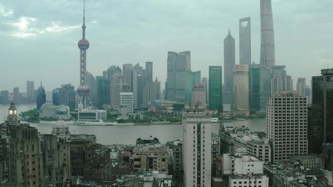 中国上海市的无人机视图。