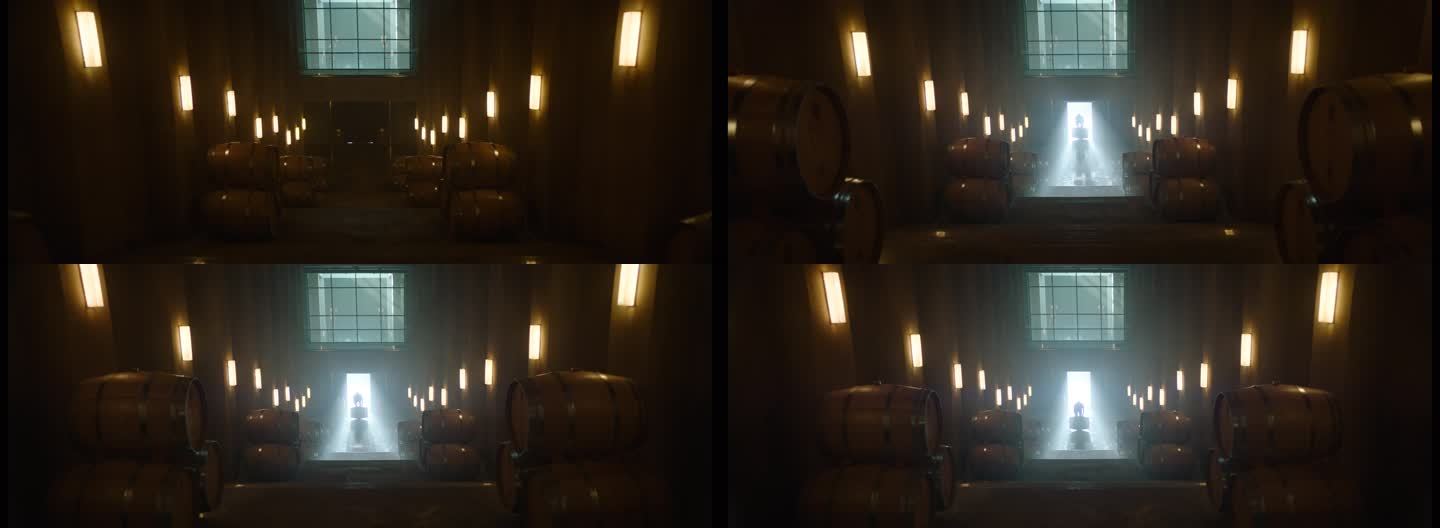 酒窖 橡木桶 楼梯 走廊 灯光 地下室
