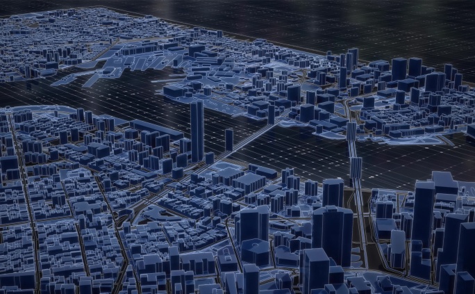 【4k】科技感城市线框9