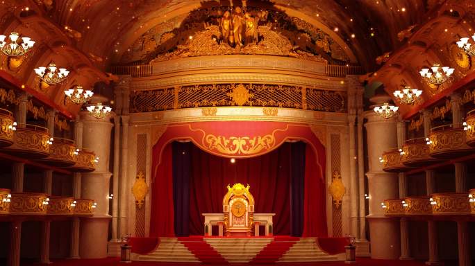 LED宽屏4K中世纪欧洲剧场教堂宫殿宫廷