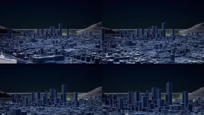 【4k】科技感城市线框11