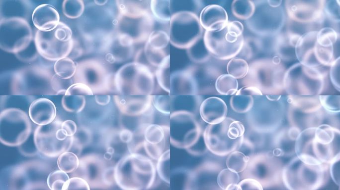 美丽闪亮的保湿泡泡库存视频-抽象自然全帧上升氢能气体泡泡循环背景库存视频