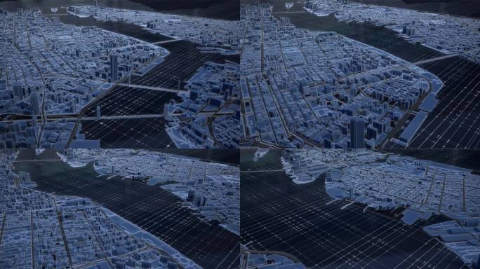 【4k】科技感城市线框5