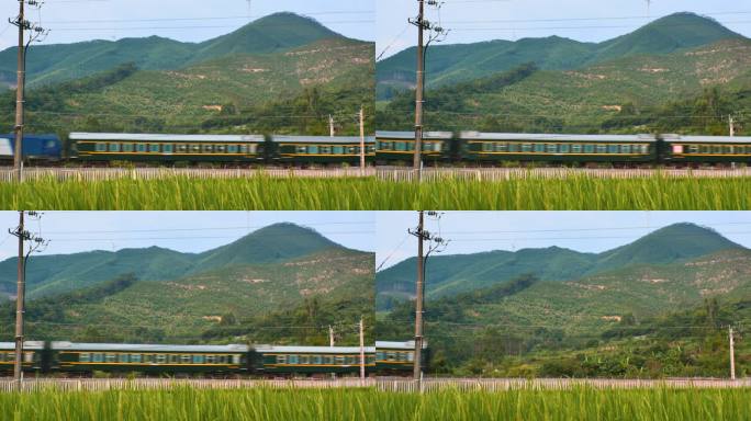 田野 绿皮火车