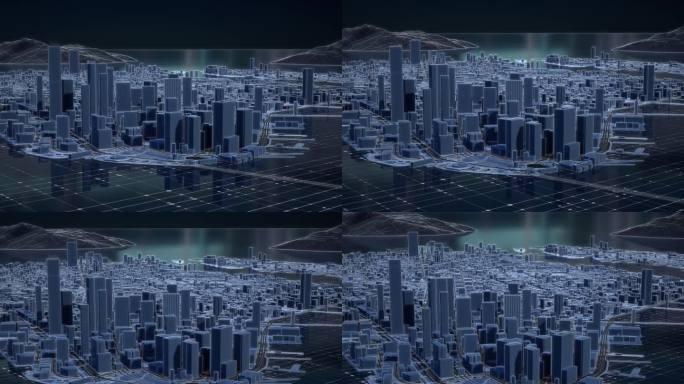 【4k】科技感城市线框8