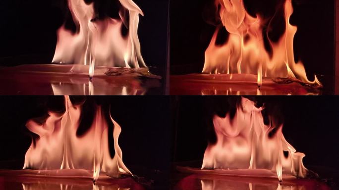 舞动的火焰火点燃着火燃烧慢镜头 火焰起火