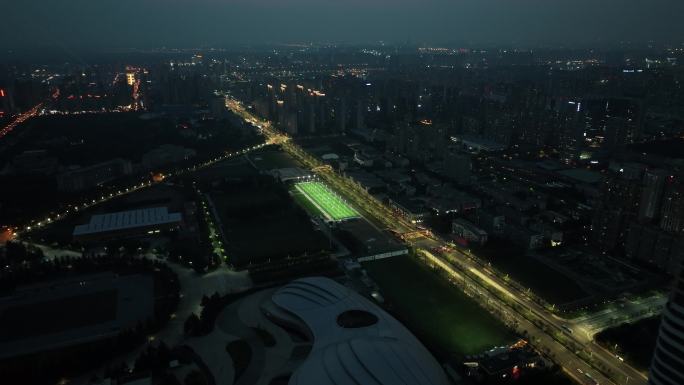 西安夜景城市脉络夜景车流西安高新区夜景