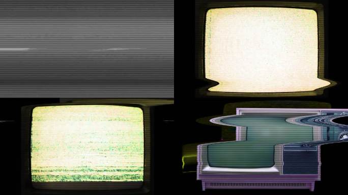 故障电视静态噪声失真信号问题错误视频损坏复古风格80年代